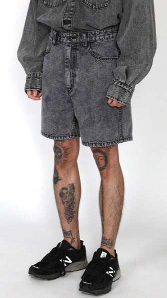 アジョバイアジョ（AJOBYAJO) Washed Denim Shorts [Charcoal]
