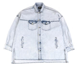 アジョバイアジョ（AJOBYAJO) Oversized Washed Denim Trucker Shirt [White]