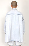 アジョバイアジョ（AJOBYAJO) Oversized Washed Denim Trucker Shirt [White]