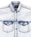 アジョバイアジョ（AJOBYAJO) Oversized Washed Denim Trucker Shirt [White]