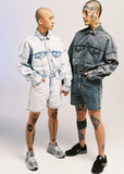 アジョバイアジョ（AJOBYAJO) Oversized Washed Denim Trucker Shirt [White]