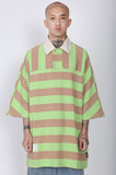 アジョバイアジョ（AJOBYAJO) Stripe Oversized Polo Shirt [Green]