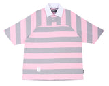 アジョバイアジョ（AJOBYAJO) Stripe Oversized Polo Shirt [Pink]