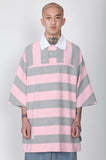 アジョバイアジョ（AJOBYAJO) Stripe Oversized Polo Shirt [Pink]