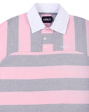 アジョバイアジョ（AJOBYAJO) Stripe Oversized Polo Shirt [Pink]