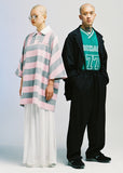 アジョバイアジョ（AJOBYAJO) Stripe Oversized Polo Shirt [Pink]