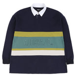 アジョバイアジョ（AJOBYAJO) Logo Embossed Polo Shirt [Navy]