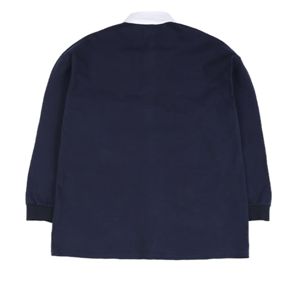 【AJO AJOBYAJO】Logo Embossed Polo Shirt アジョバイアジョ（AJOBYAJO) Logo Embossed Polo Shirt [Navy