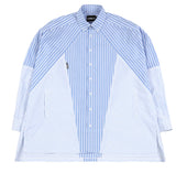 アジョバイアジョ（AJOBYAJO) Cross Mixed stripe Shirt [Blue]