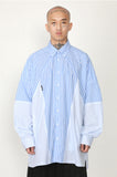 アジョバイアジョ（AJOBYAJO) Cross Mixed stripe Shirt [Blue]