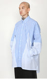 アジョバイアジョ（AJOBYAJO) Cross Mixed stripe Shirt [Blue]