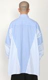 アジョバイアジョ（AJOBYAJO) Cross Mixed stripe Shirt [Blue]