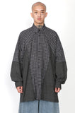 アジョバイアジョ（AJOBYAJO) Cross Mixed check Shirt [Black]