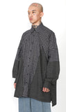 アジョバイアジョ（AJOBYAJO) Cross Mixed check Shirt [Black]