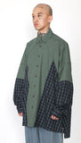 アジョバイアジョ（AJOBYAJO) Cross Mixed check Shirt [Green]