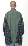 アジョバイアジョ（AJOBYAJO) Cross Mixed check Shirt [Green]