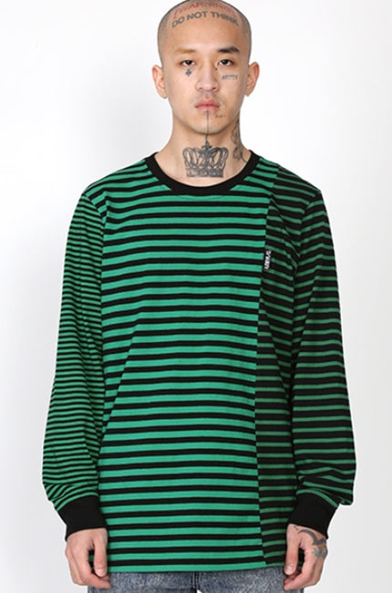 アジョバイアジョ（AJOBYAJO) Stripe Mixed Long Sleeve [Green]