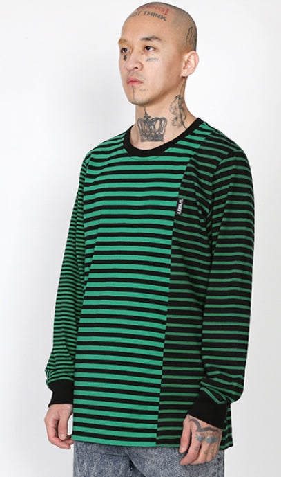 アジョバイアジョ（AJOBYAJO) Stripe Mixed Long Sleeve [Green]