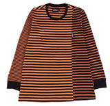 アジョバイアジョ（AJOBYAJO) Stripe Mixed Long Sleeve [Orange]