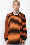 アジョバイアジョ（AJOBYAJO) Stripe Mixed Long Sleeve [Orange]