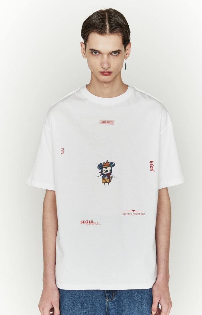 ORDINARY PEOPLE(オーディナリーピープル) [ ORDINARYPEOPLE & DISNEY ] SEA ROBBER MICKEY WHITE T-SHIRTS