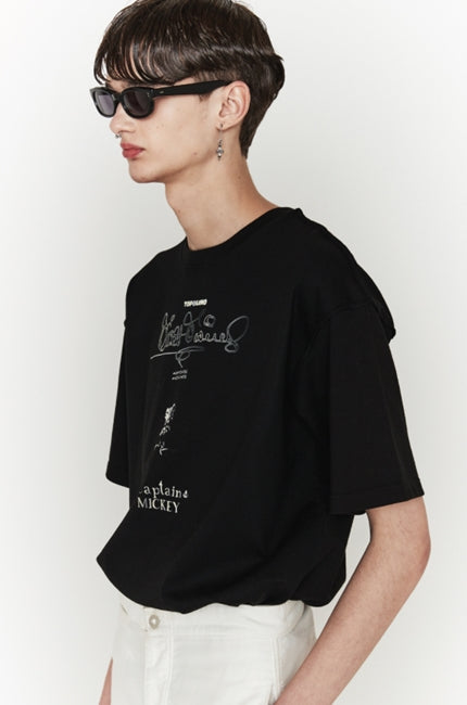 ORDINARY PEOPLE(オーディナリーピープル) [ ORDINARYPEOPLE & DISNEY ] CAPTIN MICKEY BLACK T-SHIRTS