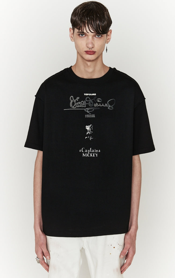 ORDINARY PEOPLE(オーディナリーピープル) [ ORDINARYPEOPLE & DISNEY ] CAPTIN MICKEY BLACK T-SHIRTS