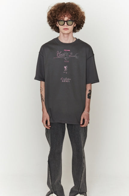 ORDINARY PEOPLE(オーディナリーピープル) [ ORDINARYPEOPLE & DISNEY ] CAPTIN MICKEY CHARCOAL T-SHIRTS