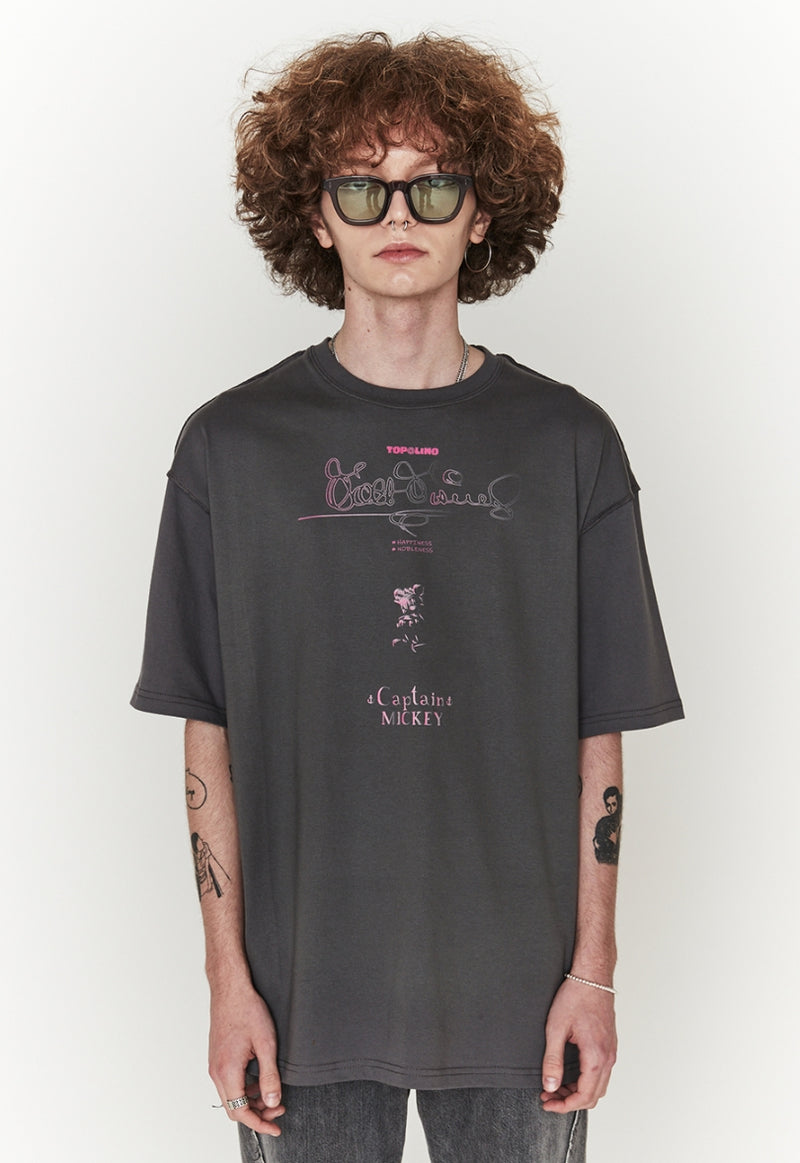 ORDINARY PEOPLE(オーディナリーピープル) [ ORDINARYPEOPLE & DISNEY ] CAPTIN MICKEY CHARCOAL T-SHIRTS