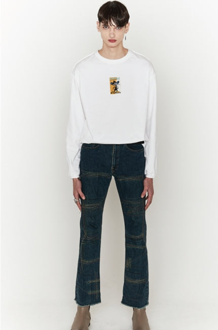 ORDINARY PEOPLE(オーディナリーピープル)  [ ORDINARYPEOPLE X DISNEY ] PAINTER MICKEY WHITE SLEEVES