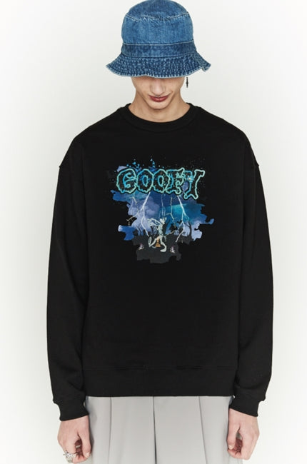 ORDINARY PEOPLE(オーディナリーピープル)  [ ORDINARYPEOPLE X DISNEY ] HALLOWEEN GOOFY BLACK SWEATSHIRTS