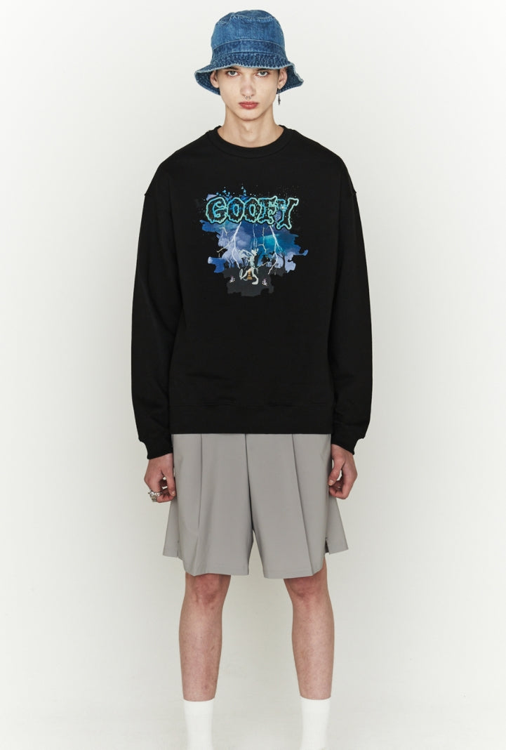 ORDINARY PEOPLE(オーディナリーピープル)  [ ORDINARYPEOPLE X DISNEY ] HALLOWEEN GOOFY BLACK SWEATSHIRTS