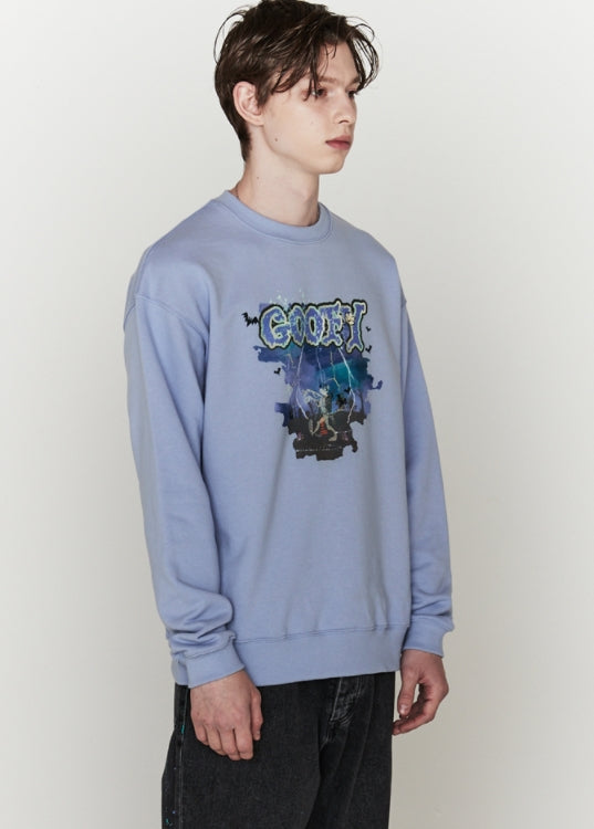 ORDINARY PEOPLE(オーディナリーピープル)  [ ORDINARYPEOPLE X DISNEY ] HALLOWEEN GOOFY PURPLE SWEATSHIRTS