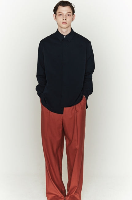 ORDINARY PEOPLE(オーディナリーピープル)  UNBALANCED DETAIL NAVY SHIRTS