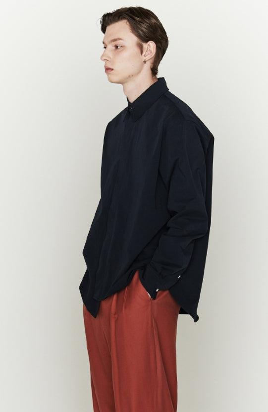 ORDINARY PEOPLE(オーディナリーピープル)  UNBALANCED DETAIL NAVY SHIRTS