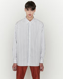ORDINARY PEOPLE(オーディナリーピープル)  WHITE STRIPE CUTTING DETAIL SHIRTS