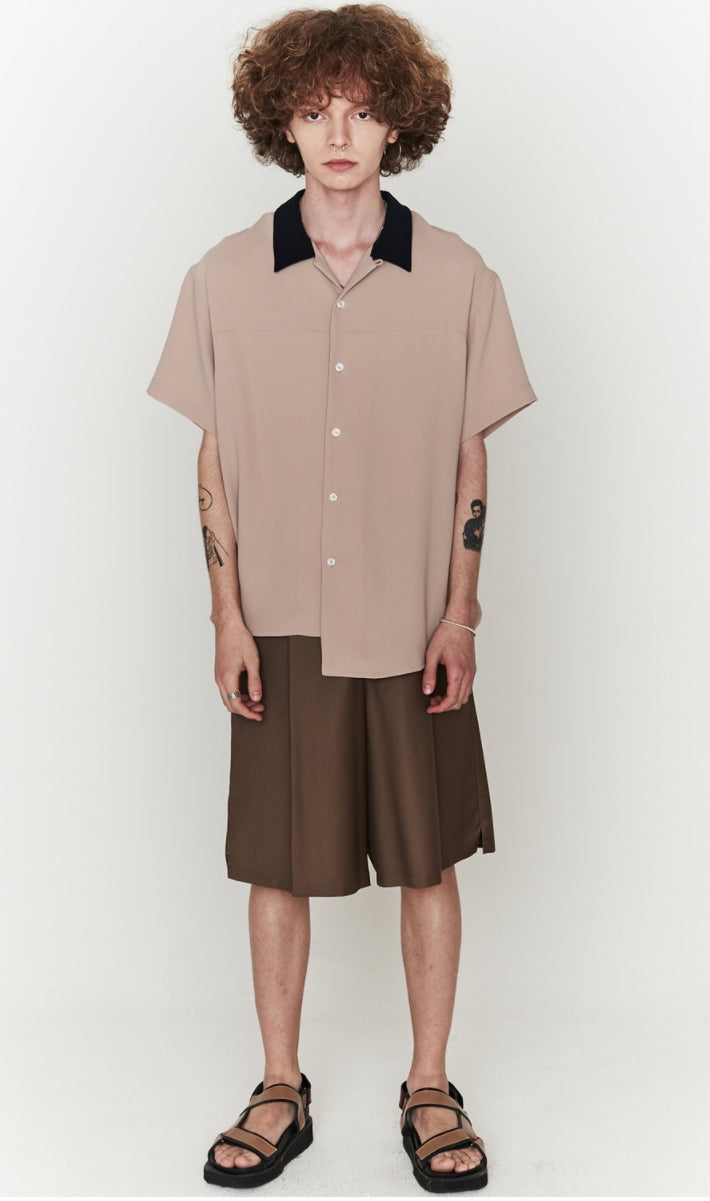 ORDINARY PEOPLE(オーディナリーピープル)  BEGIE DOUBLE NAVY COLLAR POINT HAWAIIAN SHIRTS