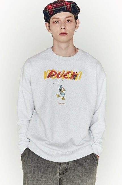 ORDINARY PEOPLE(オーディナリーピープル)  [ ORDINARYPEOPLE X DISNEY ] DANCING DONALD MELANGE SWEATSHIRTS