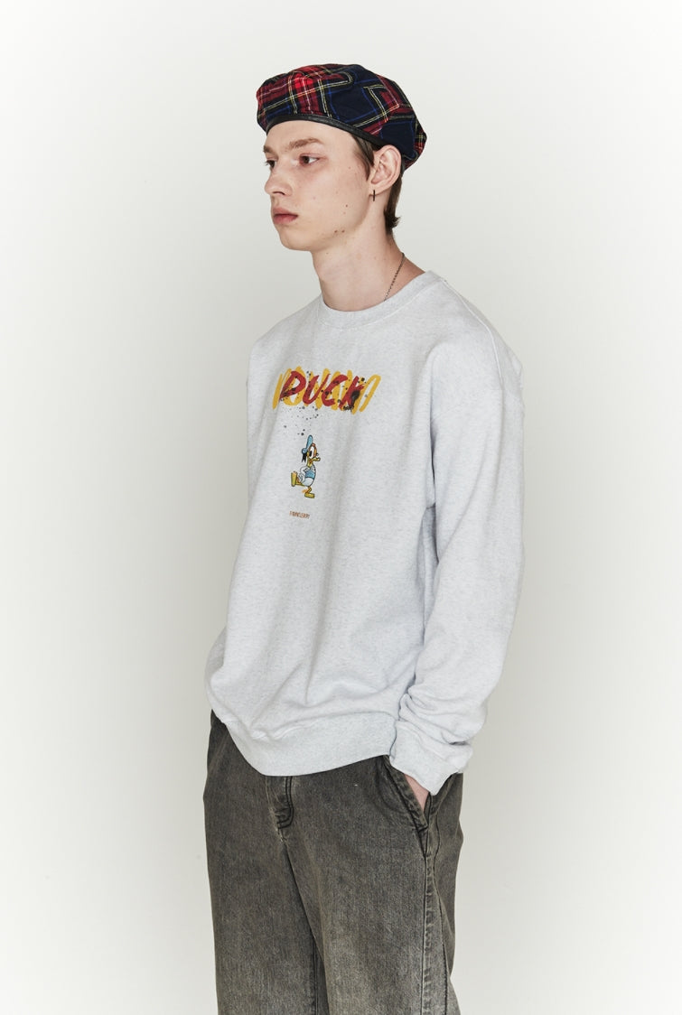 ORDINARY PEOPLE(オーディナリーピープル)  [ ORDINARYPEOPLE X DISNEY ] DANCING DONALD MELANGE SWEATSHIRTS