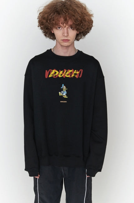 ORDINARY PEOPLE(オーディナリーピープル)  [ ORDINARYPEOPLE X DISNEY ] DANCING DONALD BLACK SWEATSHIRTS