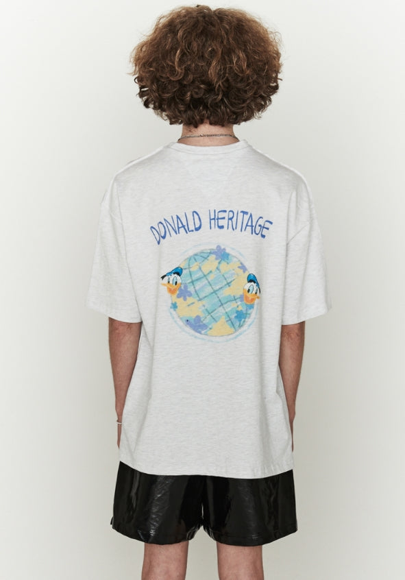 ORDINARY PEOPLE(オーディナリーピープル) [ ORDINARYPEOPLE & DISNEY ] HERITAGE DONALD DUCK MELANGE T-SHIRTS