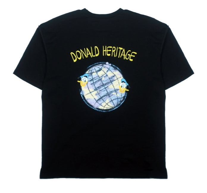 ORDINARY PEOPLE(オーディナリーピープル) [ ORDINARYPEOPLE & DISNEY ] HERITAGE DONALD  DUCK BLACK T-SHIRTS