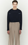 ORDINARY PEOPLE(オーディナリーピープル)  CUTTING DETAIL LOGO NAVY LONG SLEEVES