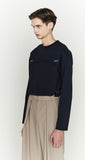 ORDINARY PEOPLE(オーディナリーピープル)  CUTTING DETAIL LOGO NAVY LONG SLEEVES