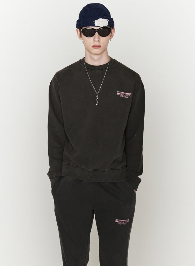 ORDINARY PEOPLE(オーディナリーピープル)  GARMENT DYING CHARCOAL LOGO SWEATSHIRTS