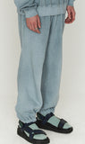 ORDINARY PEOPLE(オーディナリーピープル)  GARMENT DYING BLUEGREY LOGO SWEATPANTS