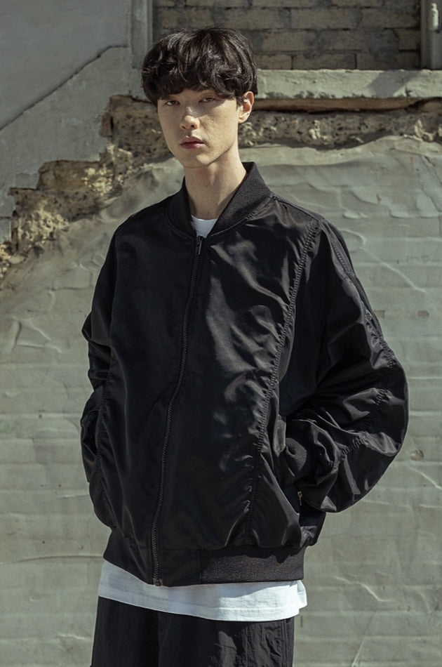 マスノウン(MASSNOUN) 3M SCOTCH BACK ZIPPER MA-1 OVERSIZED JACKET