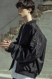 マスノウン(MASSNOUN)  3M SCOTCH BACK ZIPPER MA-1 OVERSIZED JACKET MSOPD001-BK
