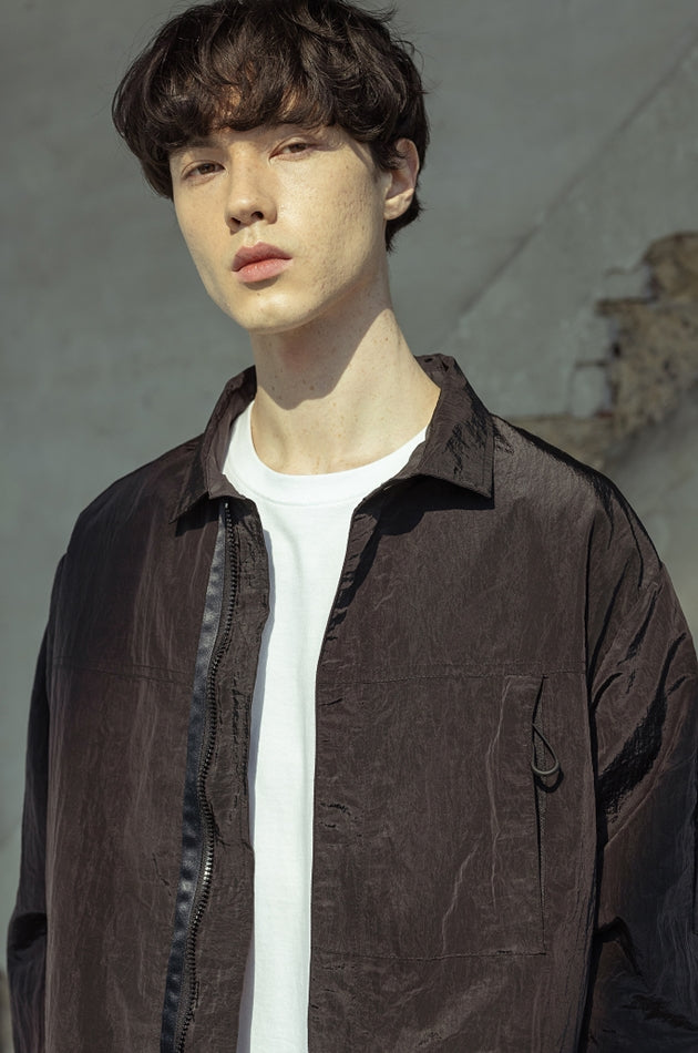 マスノウン(MASSNOUN)  CROPPED NYLON JACKET MSOJK003-BK