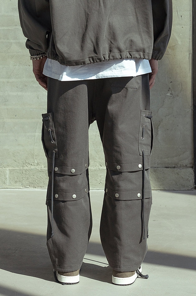 マスノウン(MASSNOUN)  CABLE CARGO HARD COTTON PANTS MSOCP001-GY